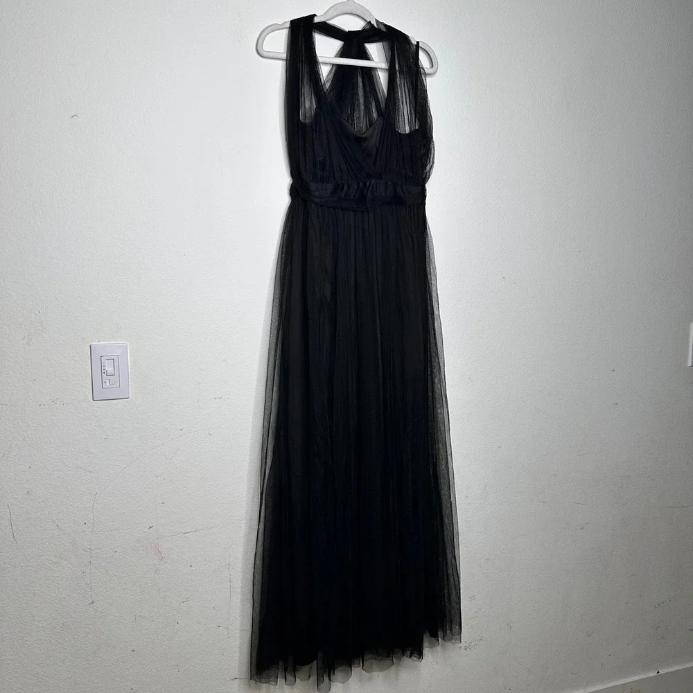 Windsor Rebecca Black Tulle Maxi Dress Sleeveless Formal Evening Gown Sz S? READ - Picture 2 of 8